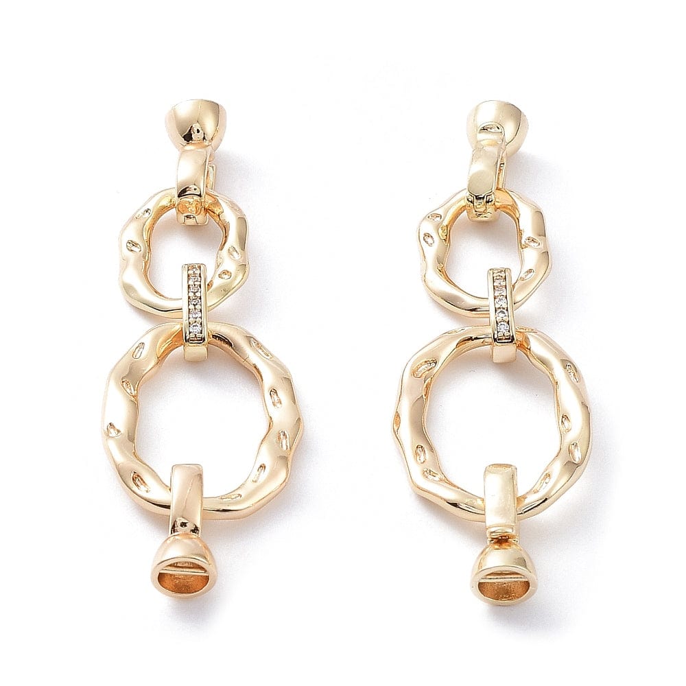 Organisk Fold Over Lås Med Zirkonia, 18K Langtidsholdbar Forgyldning, 54x16mm - Uniq Perler - 2748383