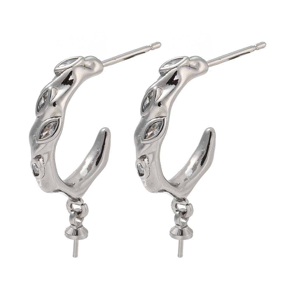 Organiske Creoler - Til Anboret Perle, Langtidsholdbar Belægning (25x4mm) - Uniq Perler - 113662