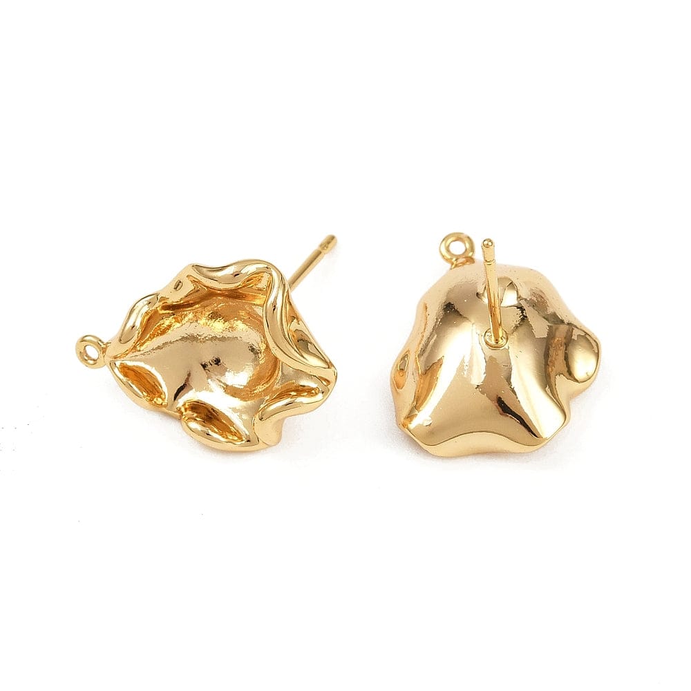 Organiske Ørestikkere - 18K Langtidsholdbar Forgyldt (15x18mm) - Uniq Perler - 115274