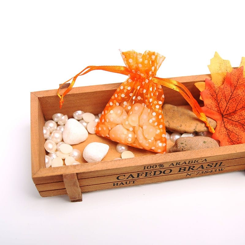 Organza Poser - Orange (7,5x10cm), 10 Stk - Uniq Perler - 0001489628