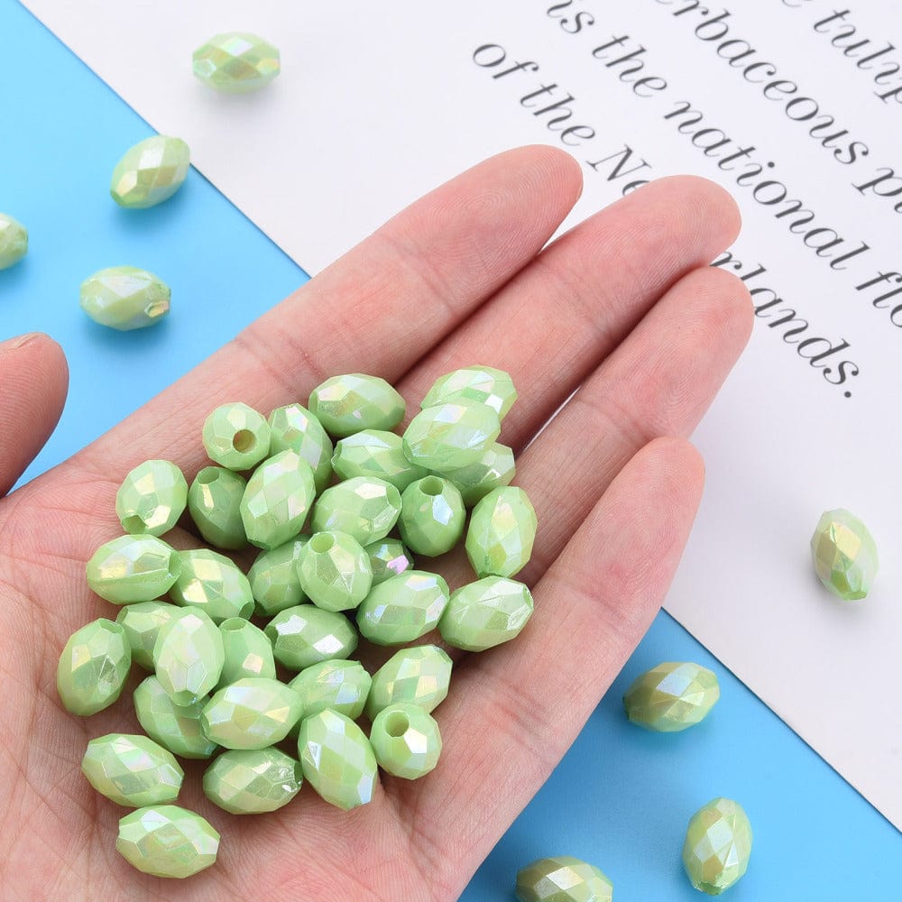 Oval Akryl Perler, 8x12mm, 100 Stk - Uniq Perler - 0000014869