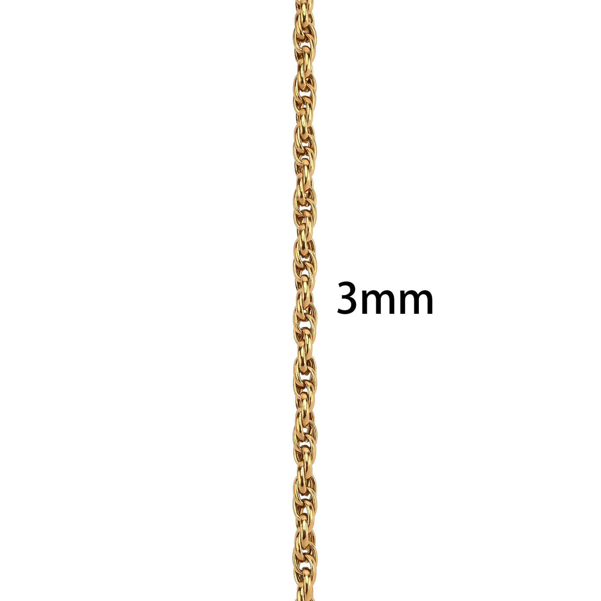 Oval Multi Kæde, Vandfast Stål, (3 mm, 1m) - Uniq Perler - 125301