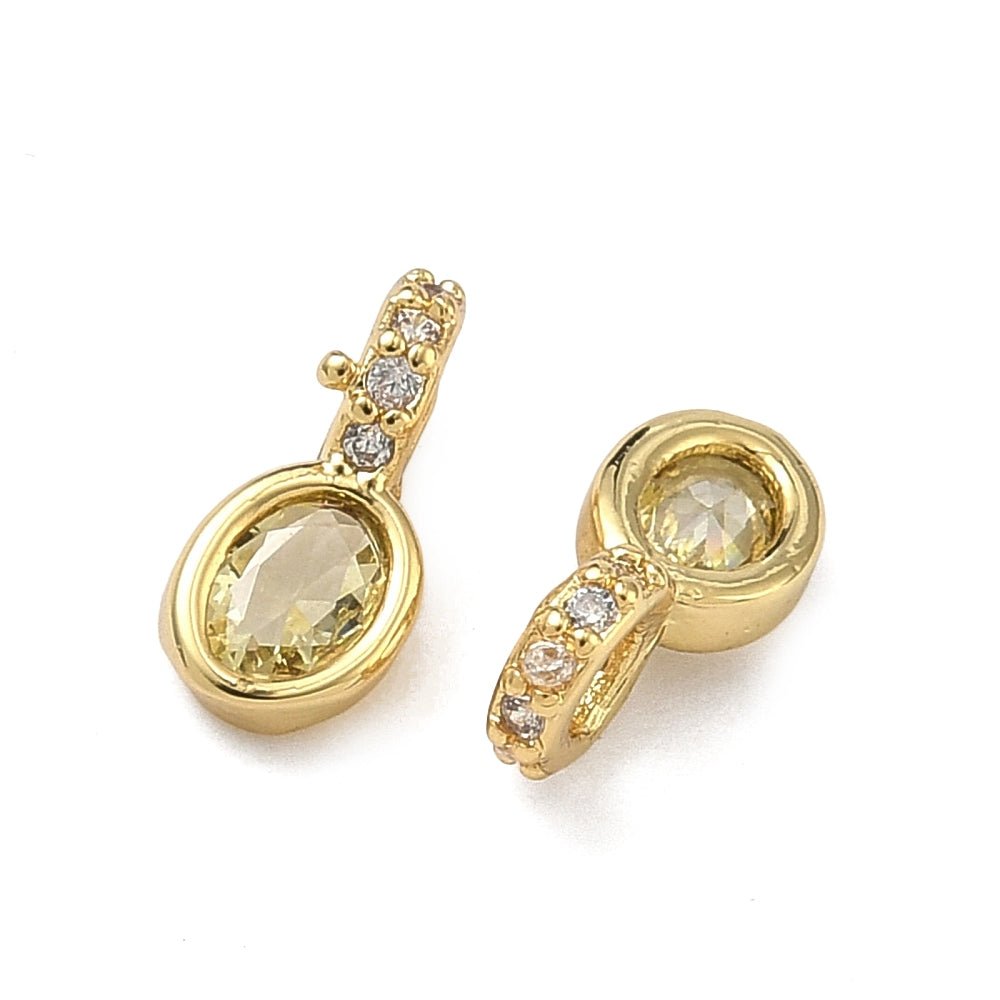 Oval Vedhæng – Zirkonia 18K Forgyldt Langtidsholdbar (9.5mm) - Uniq Perler - 117648