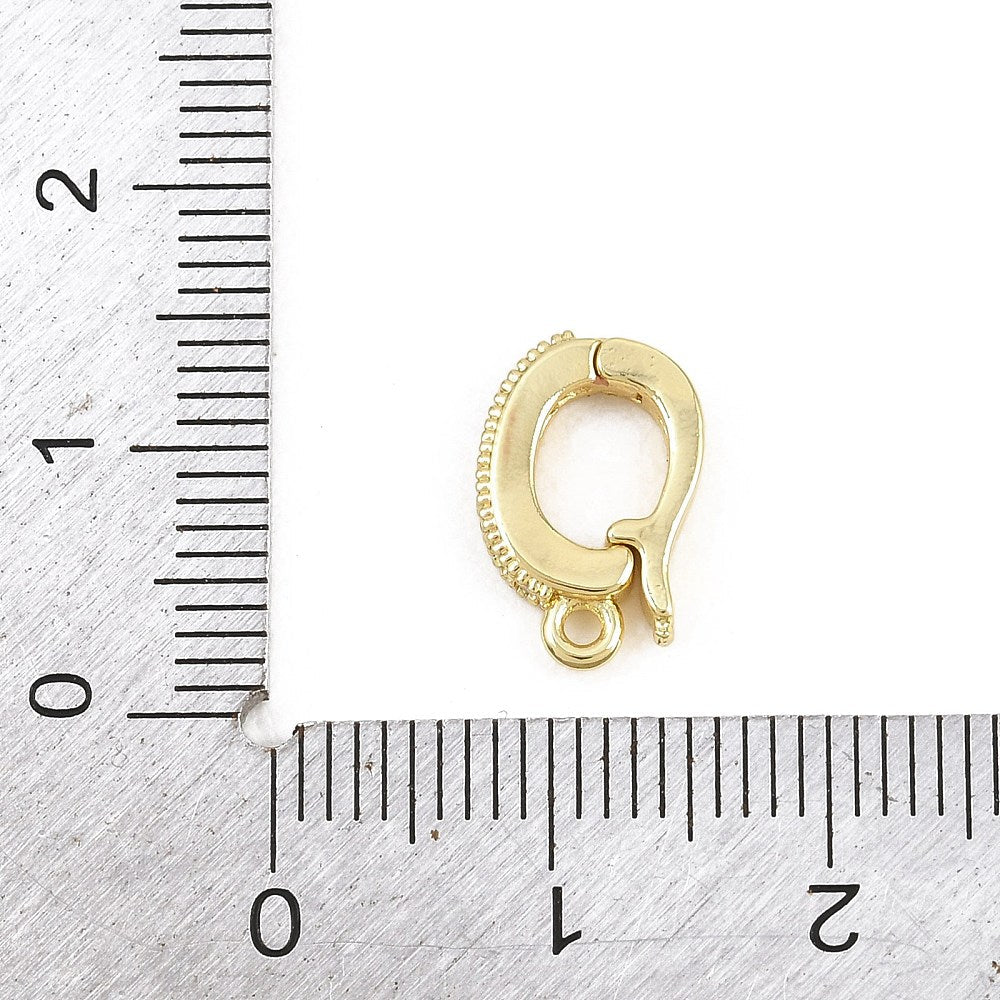 Ovale Foldelåse Med Zirkonia – 18K Langtidsholdbar Forgyldt Messing - Uniq Perler - 120877