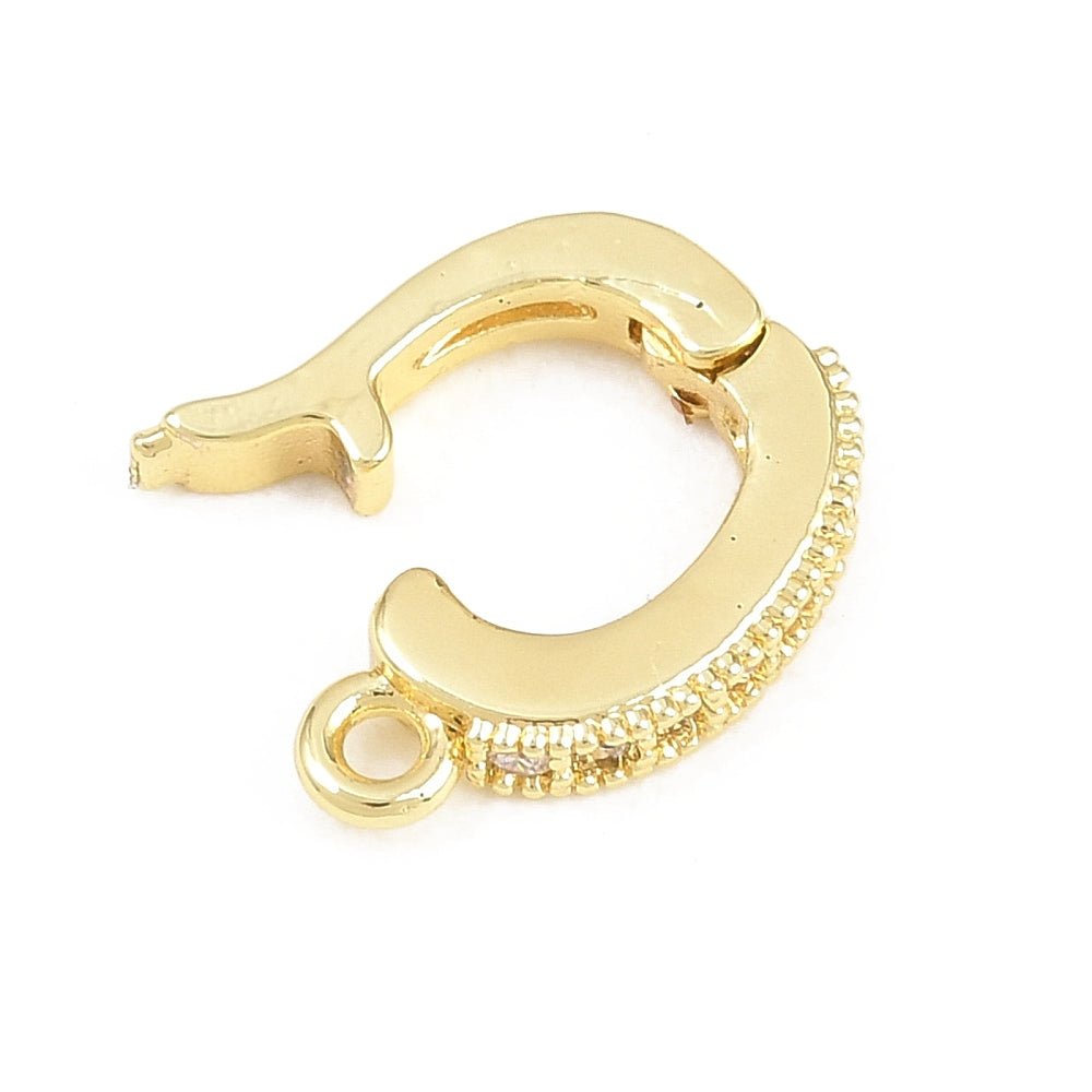 Ovale Foldelåse Med Zirkonia – 18K Langtidsholdbar Forgyldt Messing - Uniq Perler - 120877