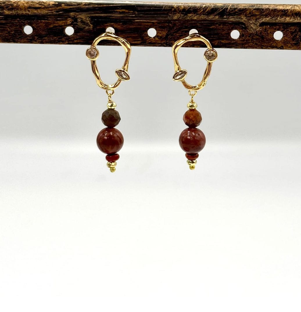 Ovale Ørestikkere Med Zirkonia Sten, 18K Forgyldt, (20x14mm) - Uniq Perler - 537425