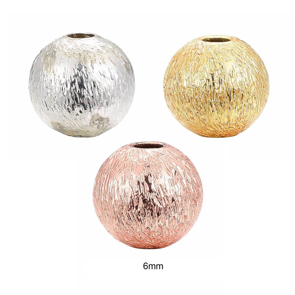 Pakke Med Belagte Messing Perler, 6x5,5mm, 30 stk - Uniq Perler - 113234