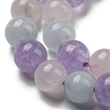 Pandahall Ass. perler og sten Akvamarin & rosenkvarts & ametyst perle strenge,  6 mm