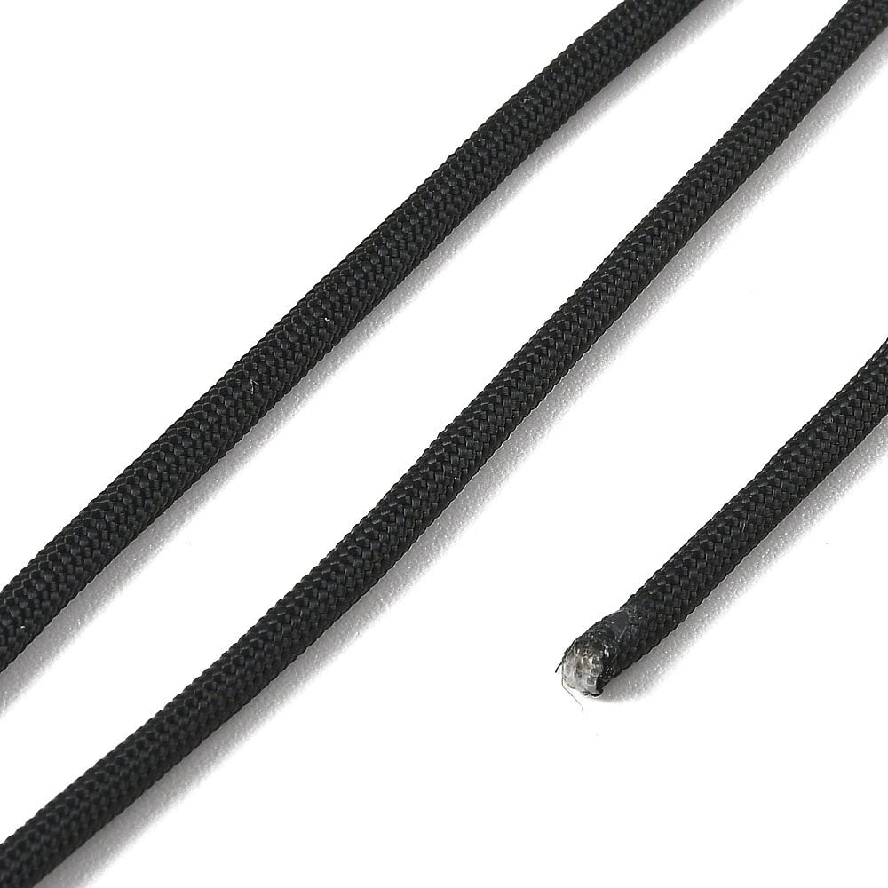 Paracord 550 Snor – Sort, 7 - Strenget Polyester (4mm, 10 Meter) - Uniq Perler - 122705