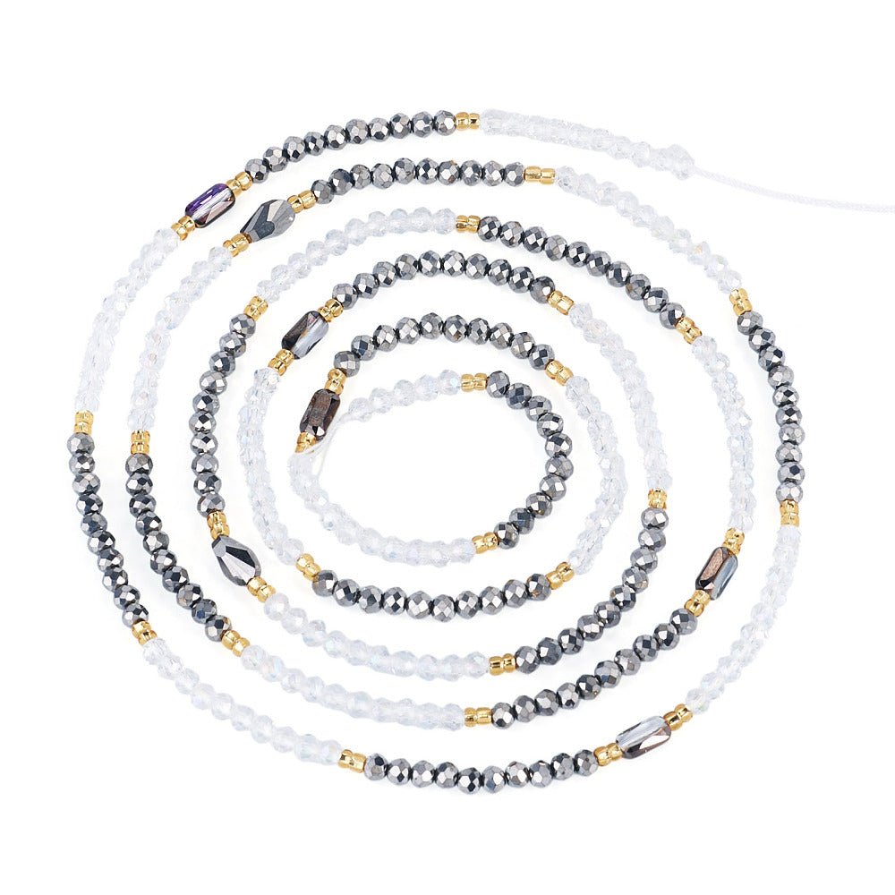 Perle kæde Med Glasperler – Sort (130cm) - Uniq Perler - 125186
