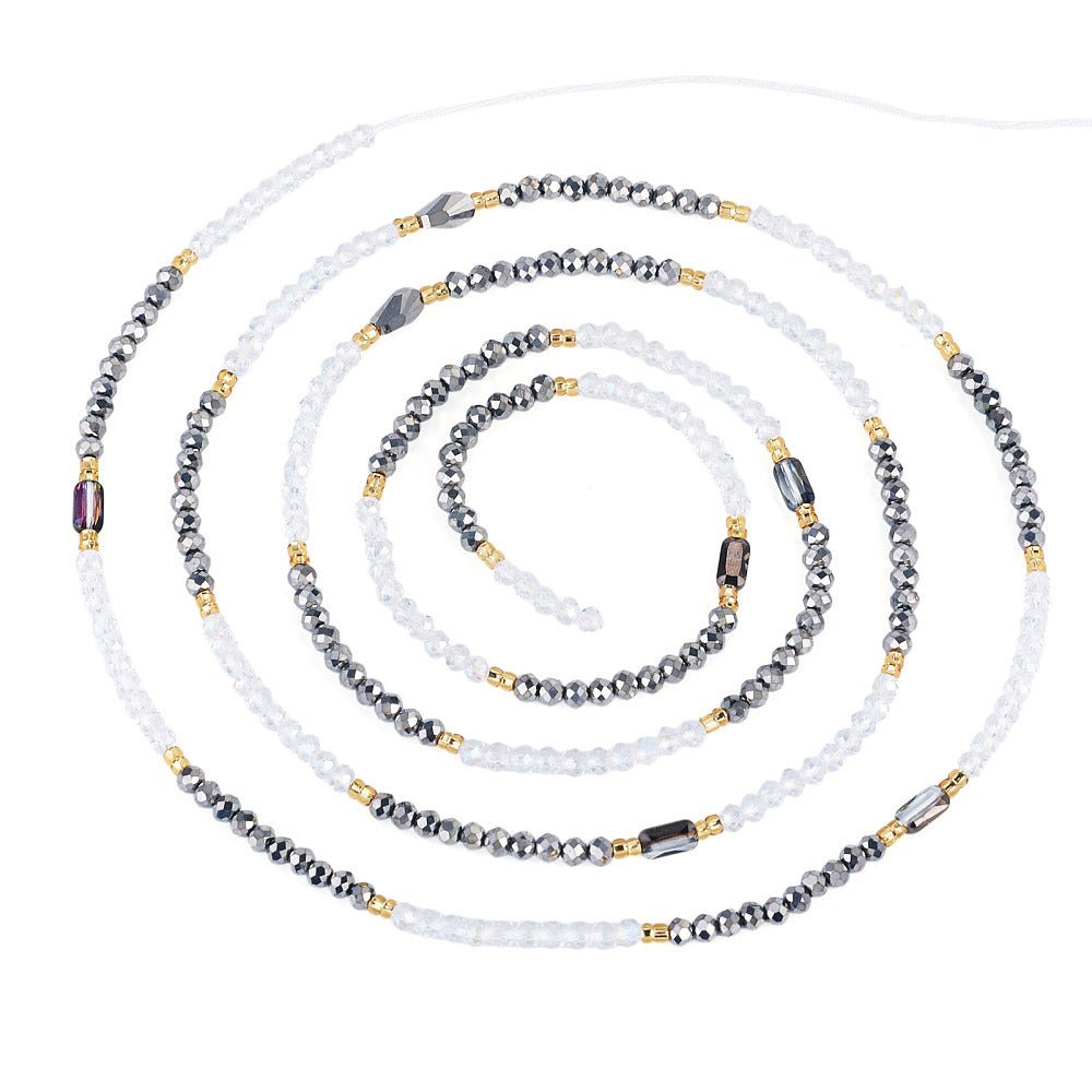 Perle kæde Med Glasperler – Sort (130cm) - Uniq Perler - 125186