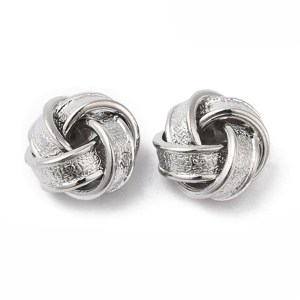 Perle – Knude, Platinbelagt (11.5x7mm) 4 stk - Uniq Perler -