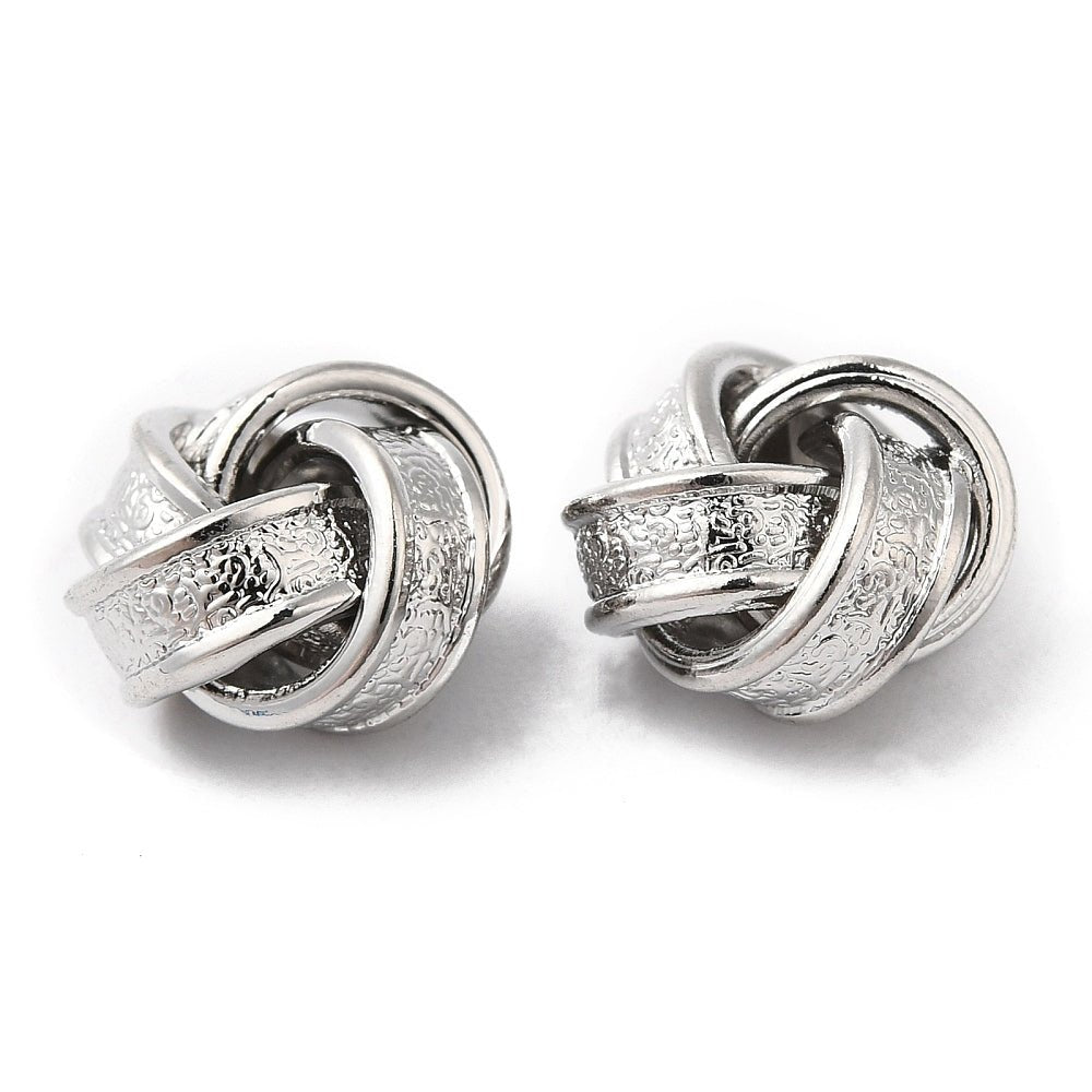 Perle – Knude, Platinbelagt (11.5x7mm) 4 stk - Uniq Perler -