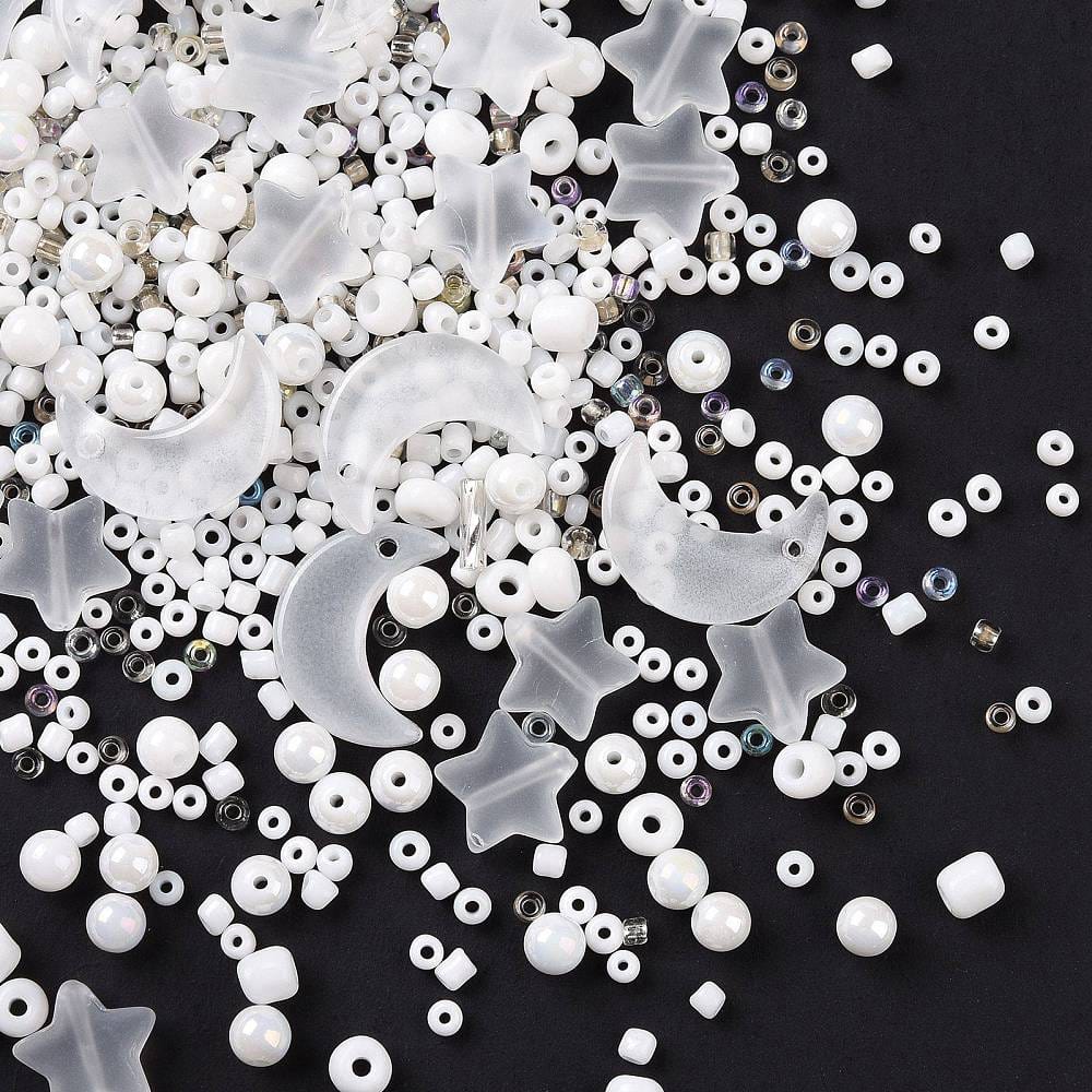 Perle Mix - Hvide/Klare Nuancer (2 - 16mm) ca. 42g - Uniq Perler - 614847