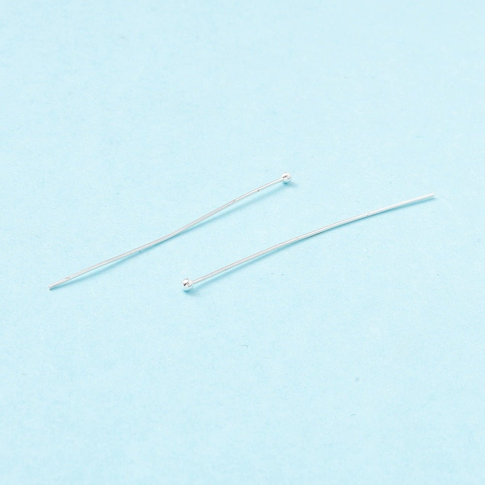Head Pins with Round Head – Long-lasting Silver-plated Brass (50mm)