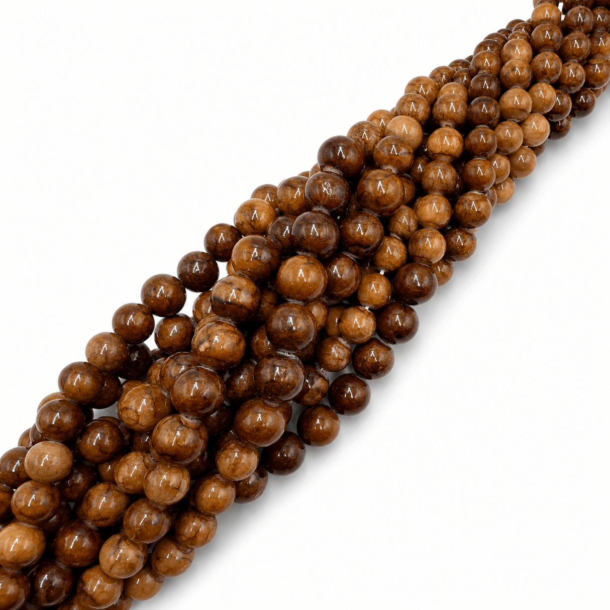 Persisk Jade Perler – Runde, Gradueret-Brun (6~12mm) - Uniq Perler - 124816