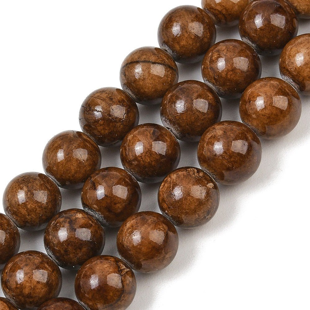 Persisk Jade Perler – Runde, Gradueret-Brun (6~12mm) - Uniq Perler - 124816