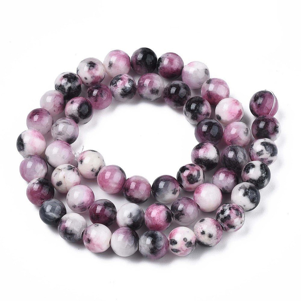 Persisk Jade Perler – Violet, Runde (8mm) - Uniq Perler - 122421