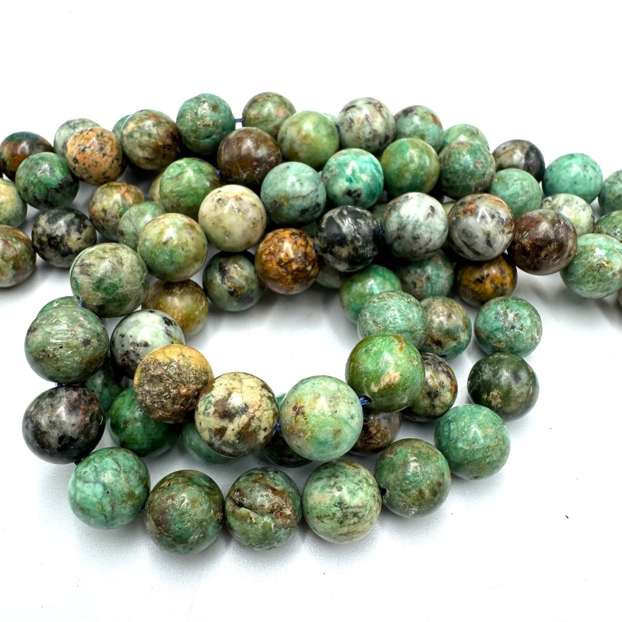 Peruviansk Turkis – Grøn, Rund (10mm) - Uniq Perler - 6844466