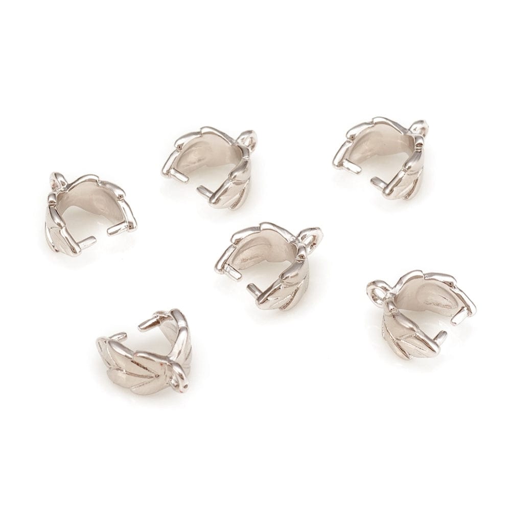 Pinch Bail - Platin Farvet (7x9x4,5mm) 6 stk - Uniq Perler - 115476