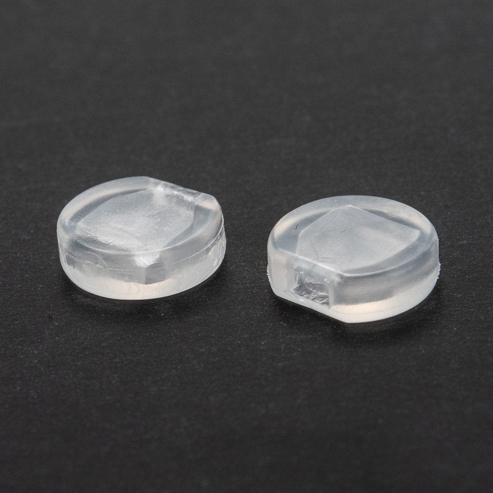 Plastik Øreringe Pads – Clip - on Ørepuder, Klar (9x8,5mm) 6 stk. - Uniq Perler - 115951