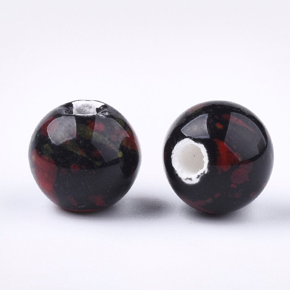 Porcelæns Perler – Farve Mix, Runde (10,5mm) 20 Stk - Uniq Perler - 115812