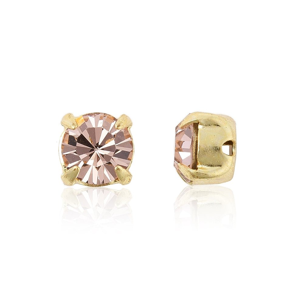 Preciosa Chaton With Setting – 18K Gold-plated Brass, Vintage Rose (SS19)