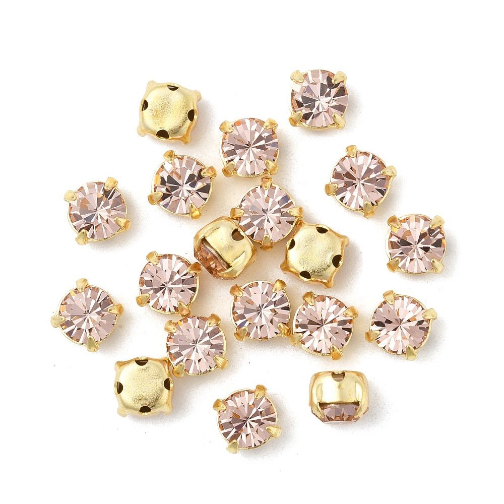 Preciosa Chaton With Setting – 18K Gold-plated Brass, Vintage Rose (SS19)