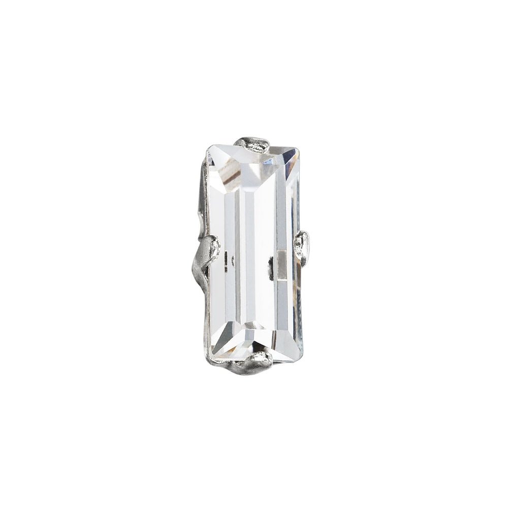 Preciosa Crystal Baguette Mellemleds Perler – Sølvbelagt Messing Med Crystal (7x3mm) - Uniq Perler - 123012