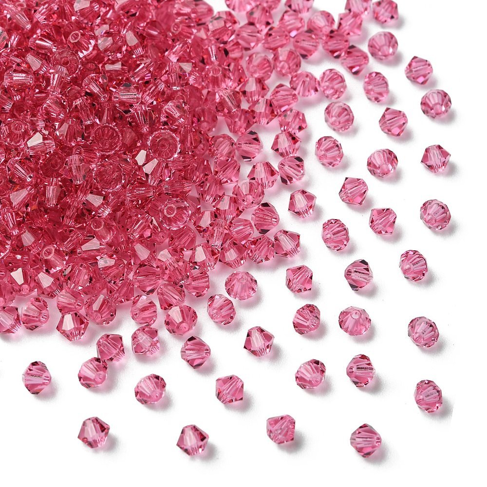 Preciosa Krystal Perler – Bicone, Rose, Rondel (4mm) 8 stk. - Uniq Perler - 123095