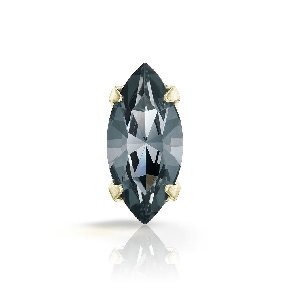 Preciosa MAXIMA – Navette, 18K Forgyldt Messing, NightFall (15x7mm) - Uniq Perler - 122985