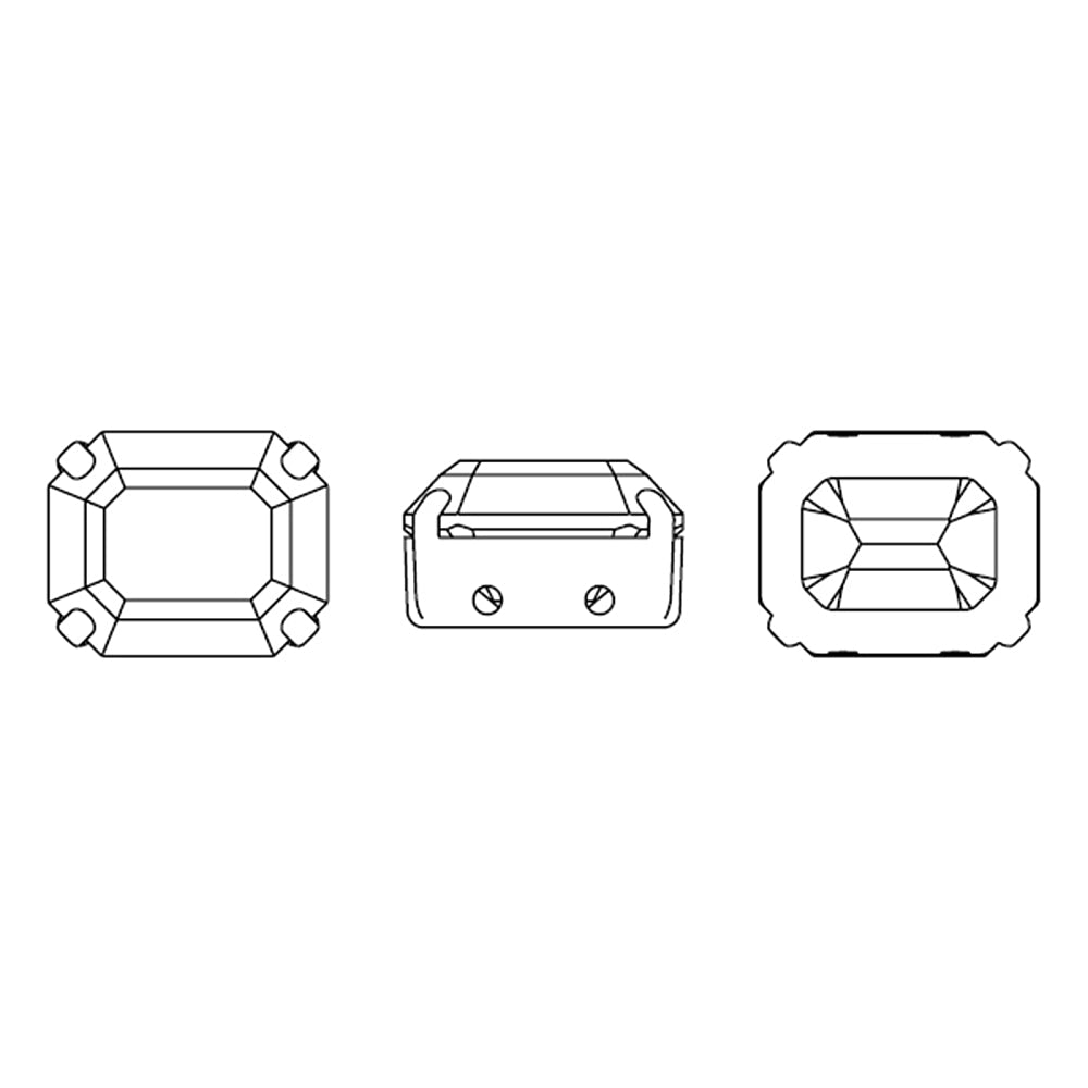 Preciosa MAXIMA – Octagon, 18K Forgyldt Messing, Crystal (12x10mm) - Uniq Perler - 122991