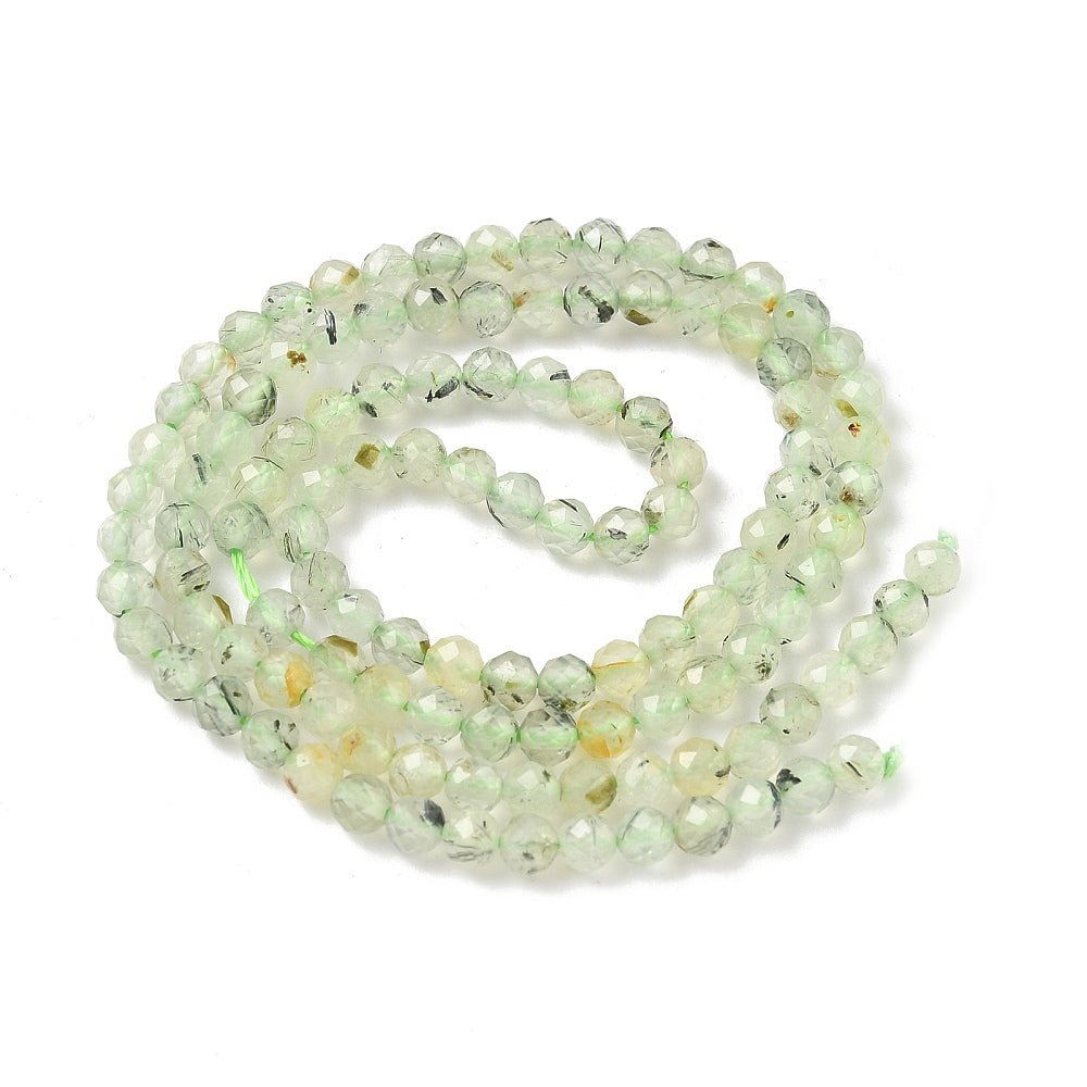 Prehnit Perler – Facetterede, Runde (3~3.5mm) - Uniq Perler -