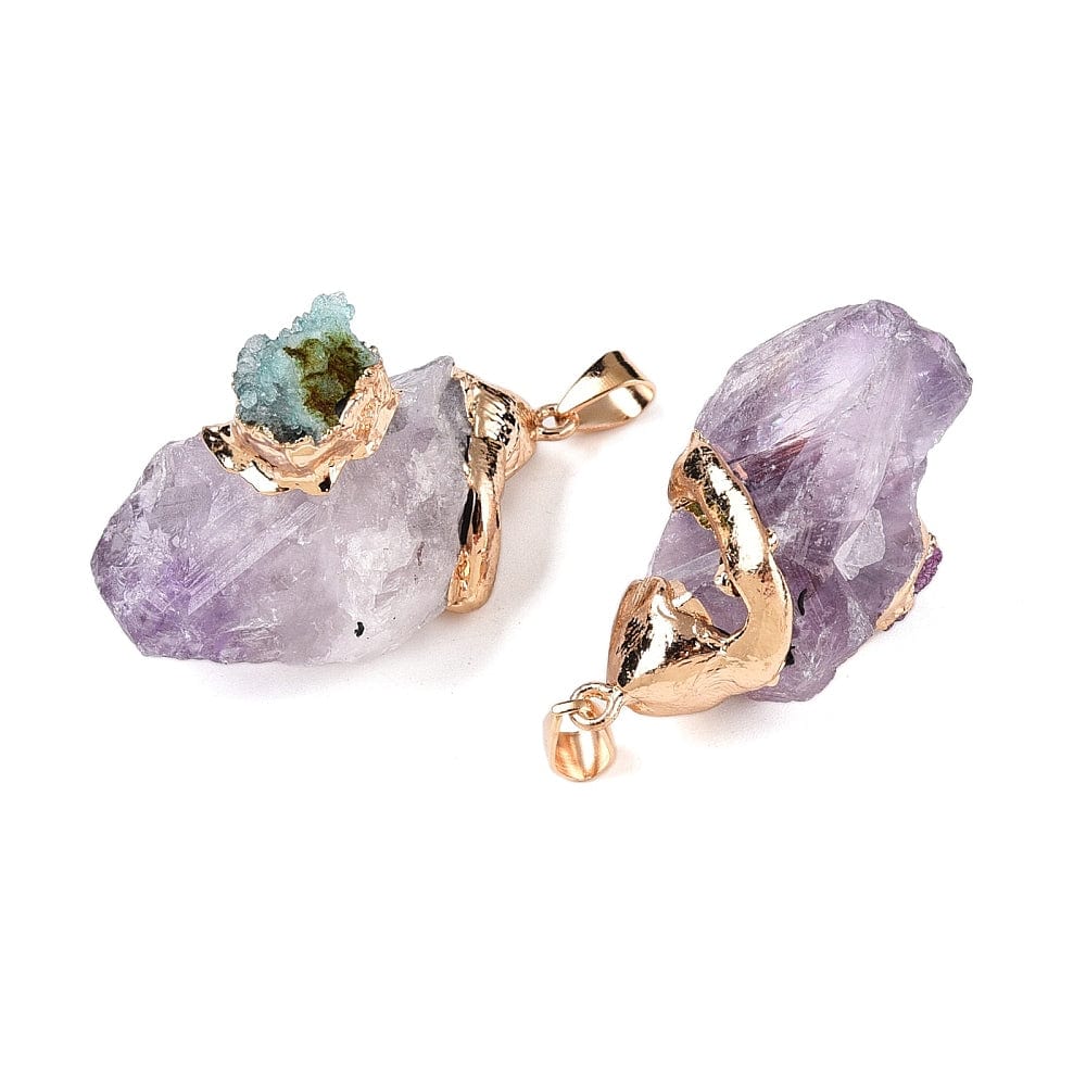 Rå Ametyst Vedhæng, (18 - 44mm) - Uniq Perler - 856840