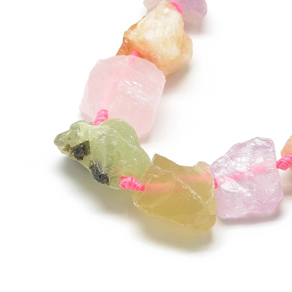 Rå Flerfarvet Kvarts Perler, (10 - 27mm) - Uniq Perler - 113922
