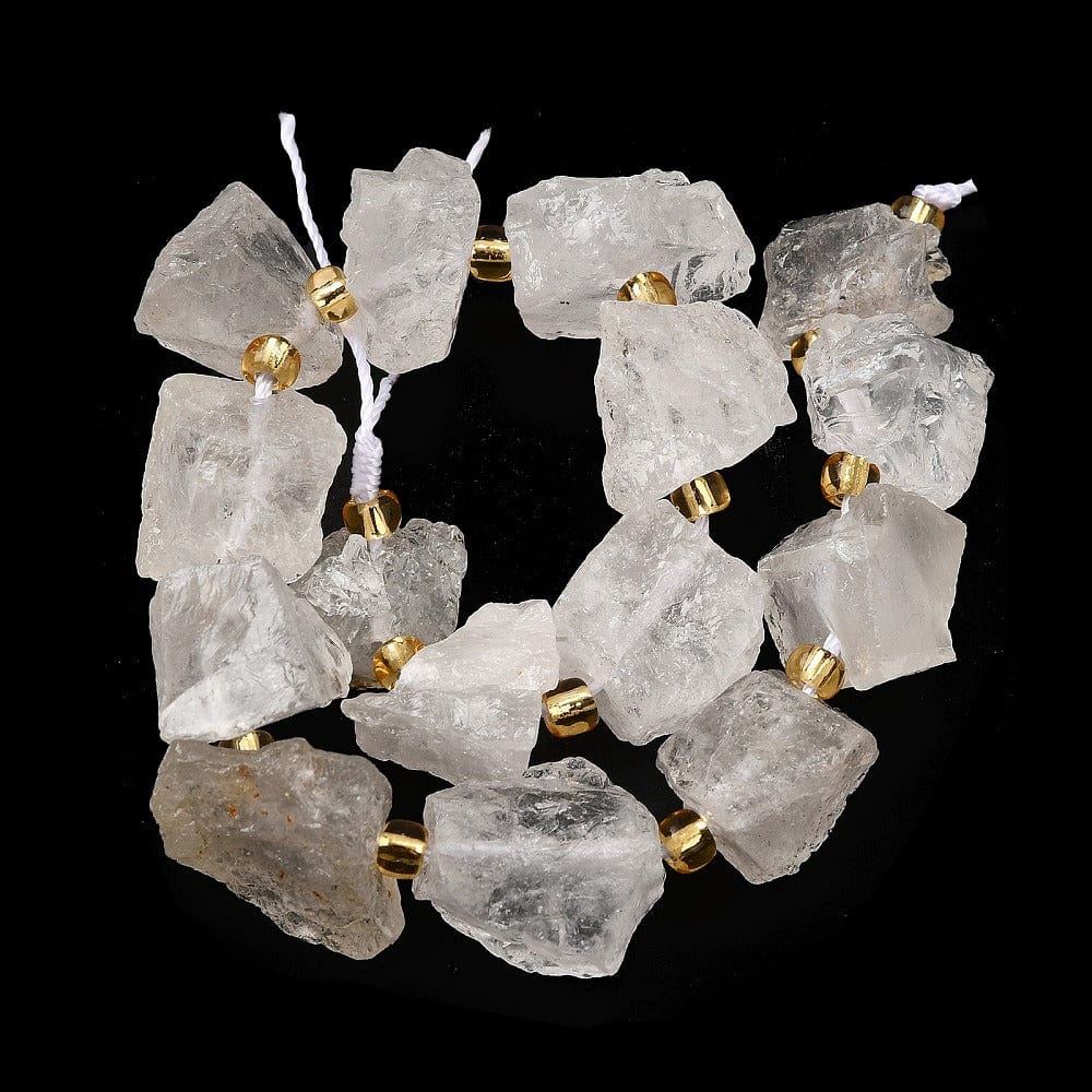 Rå Kvarts Nuggets - Klar (9 - 16mm) - Uniq Perler - 428618