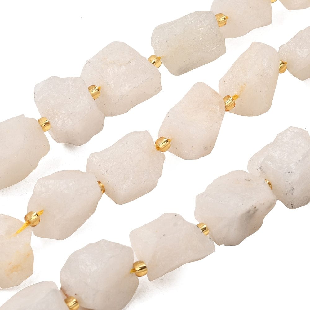 Rå White Jade – Hvid, Nuggets (10 - 28mm) - Uniq Perler - 76918568567812898005799284