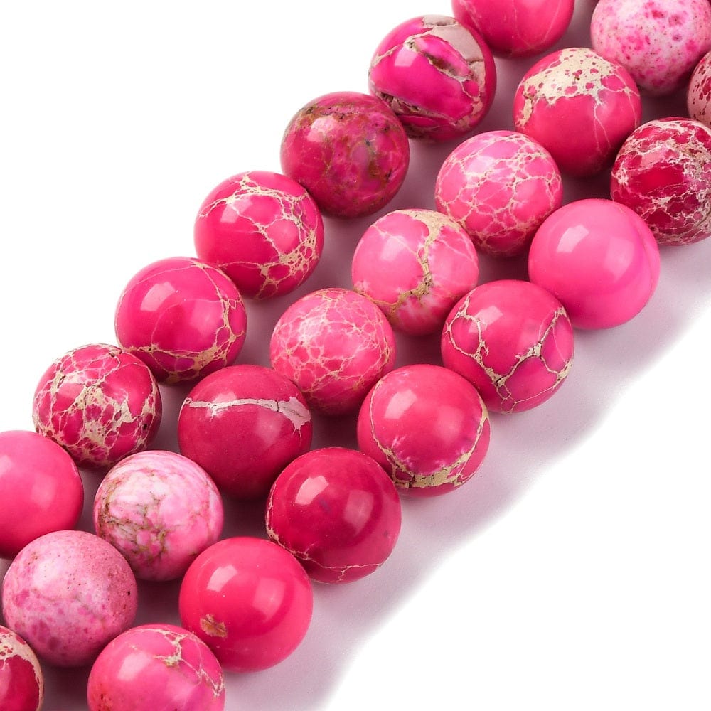 Regalite/Imperial Jaspis – Pink, Runde (10mm) - Uniq Perler - 114916