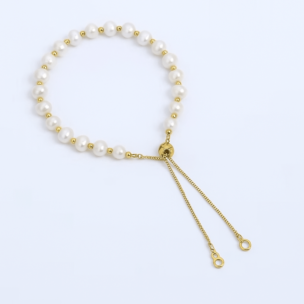 Regulerbar Armbånd med Ferskvandsperler - Uniq Perler - 515883
