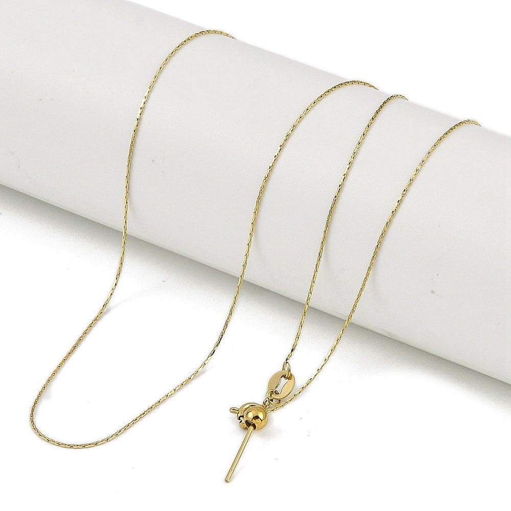 Regulerbar Coreana Halskæde – Forgyldt Stål (50cm) - Uniq Perler - 114537