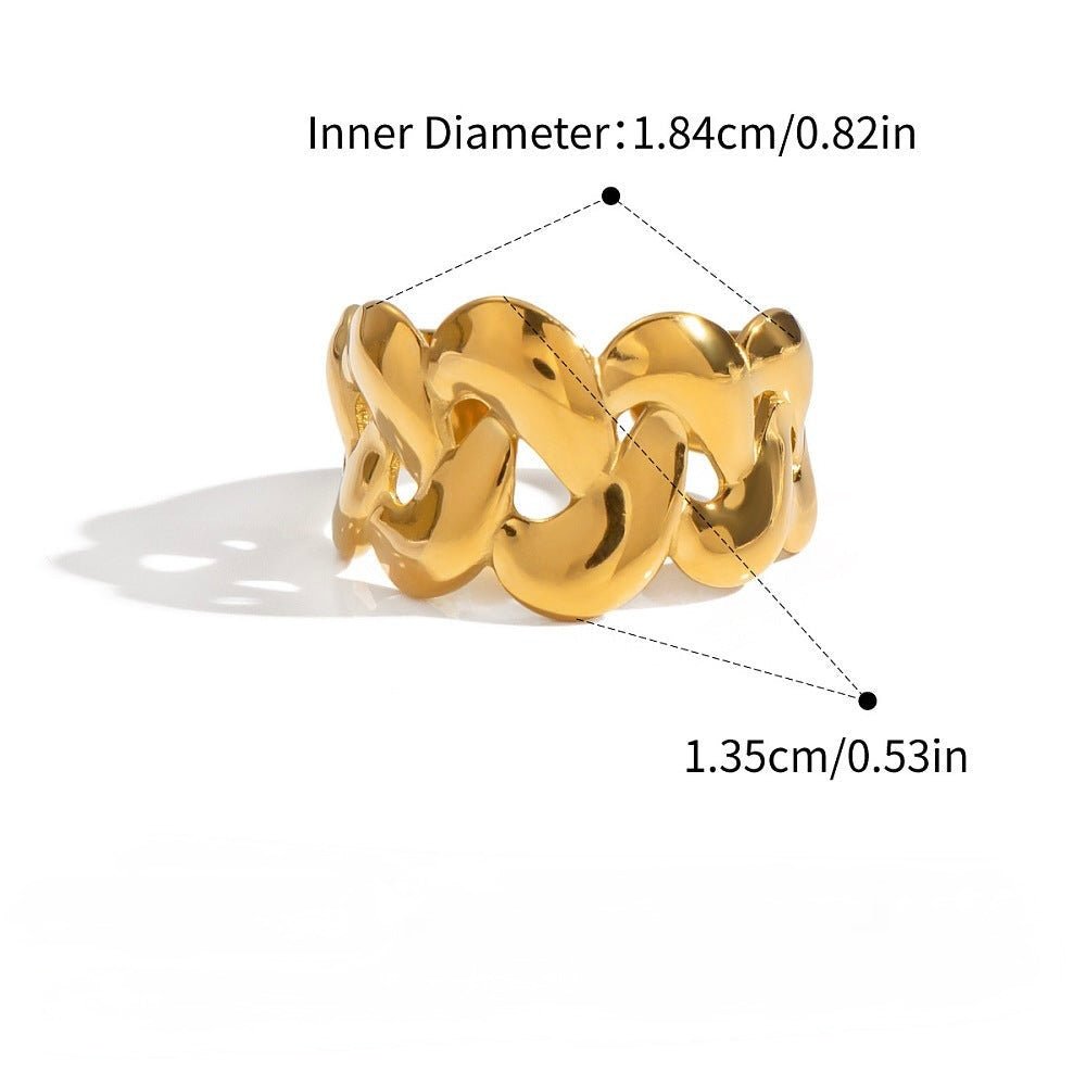 Regulerbar Fingerring – 18K Forgyldt Stål (18.4mm) - Uniq Perler -