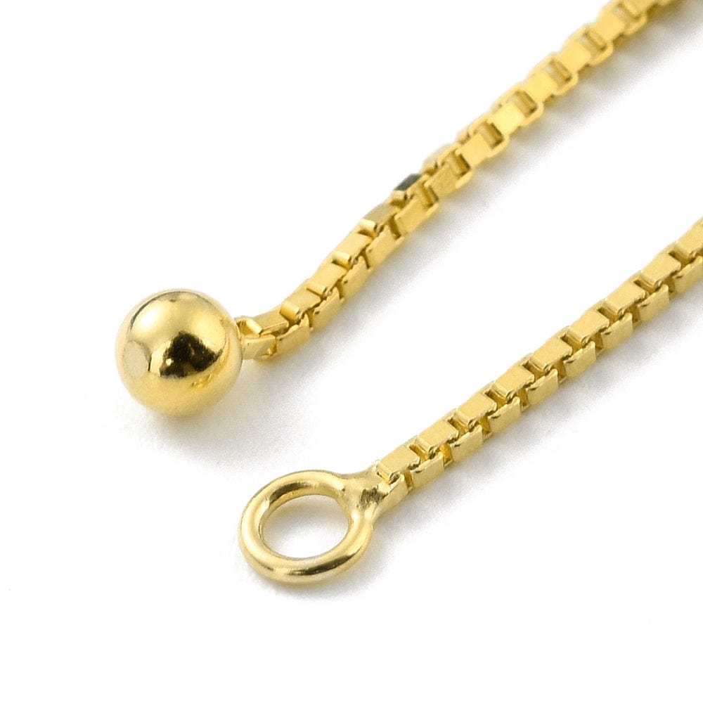 Regulerbar Mellemled/Links, forgyldt sterling sølv, (106 mm) - Uniq Perler - 113616