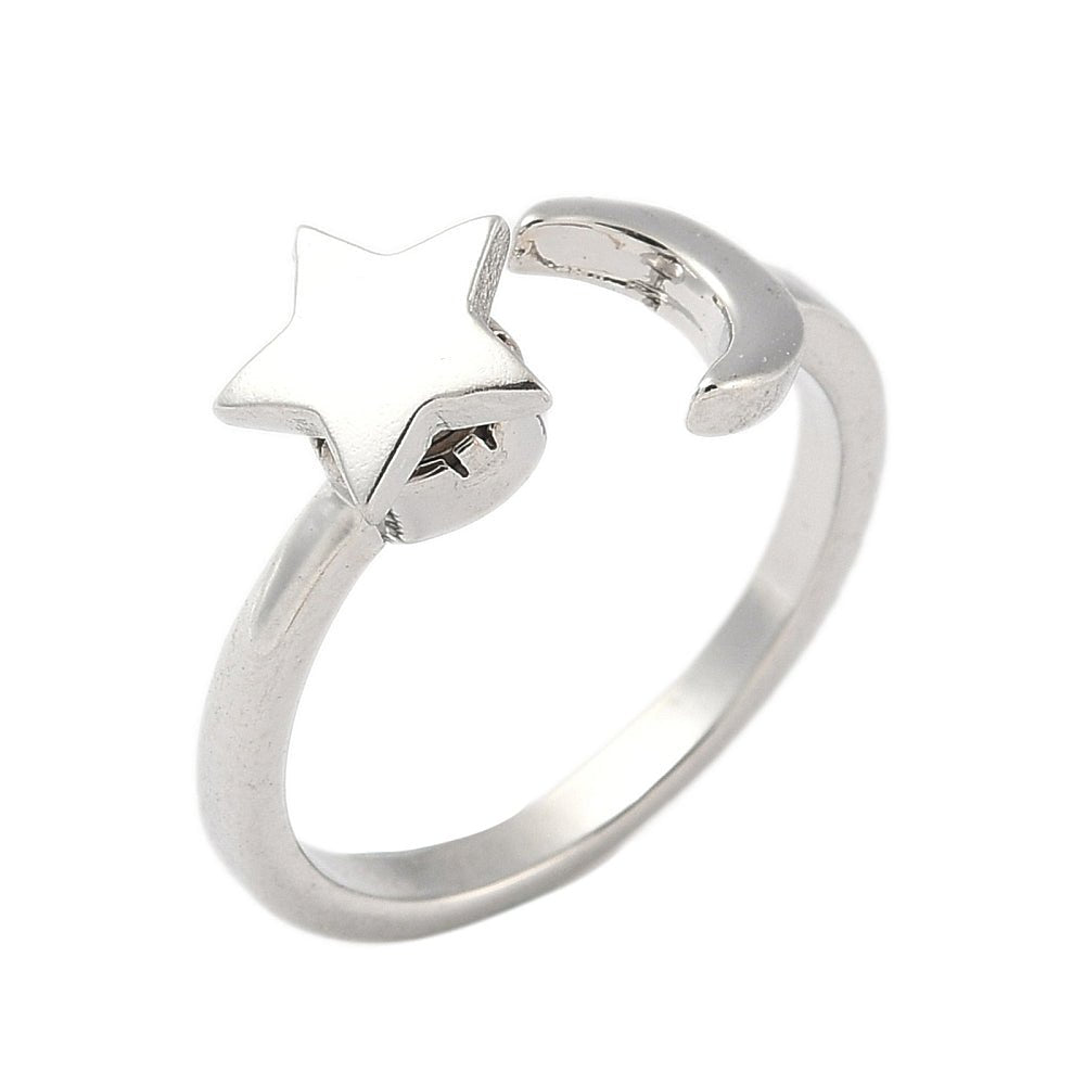 Regulerbar Ring (Anti Stress) – Platinbelagt Messing - Uniq Perler - 126229