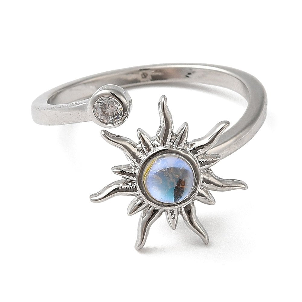 Regulerbar Ring (Anti Stress) – Platinbelagt Messing - Uniq Perler - 126237