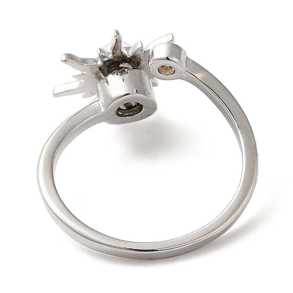 Regulerbar Ring (Anti Stress) – Platinbelagt Messing - Uniq Perler - 126237