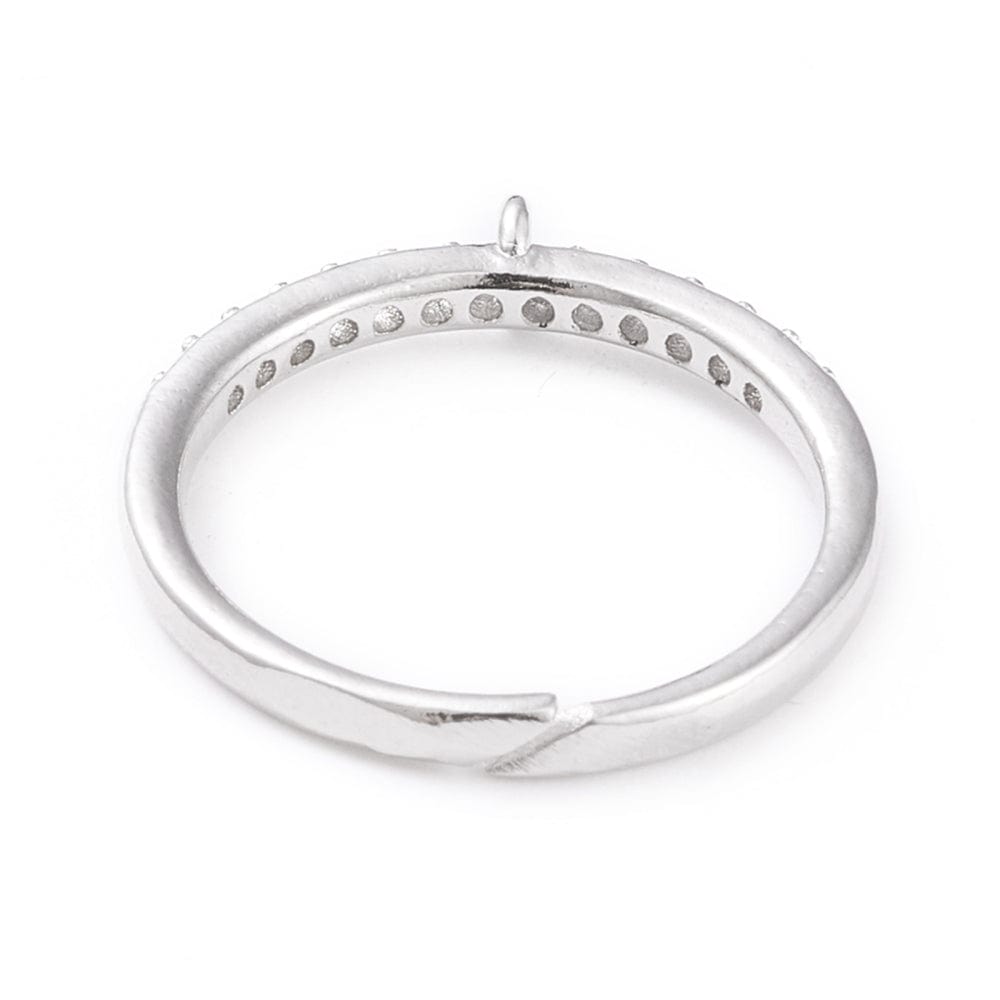 Regulerbar Ring Med Zirkonia Til Dine Egne Vedhæng - Uniq Perler - 113987