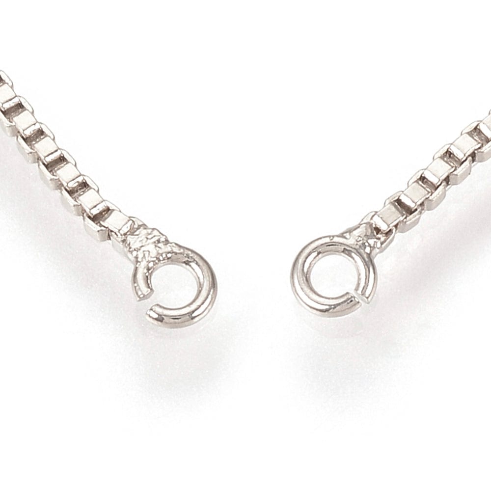 Verstellbares Slider-Armband/Boxkette für Zwischenglieder, platinfarbener Messing mit Zirkonia, (115 - 120mm) - Uniq Perler - 368847