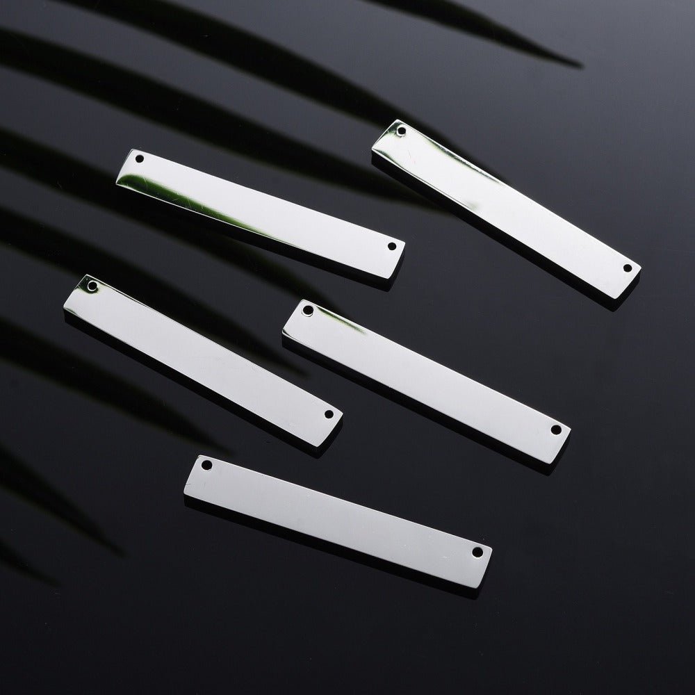 Rektangulær Mellemled - Stål (39x8x1.8mm) 2 stk - Uniq Perler -