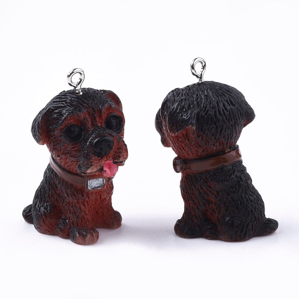 Resin Hunde Vedhæng Vedhæng, (33x18mm, 6 stk.) - Uniq Perler - 124960