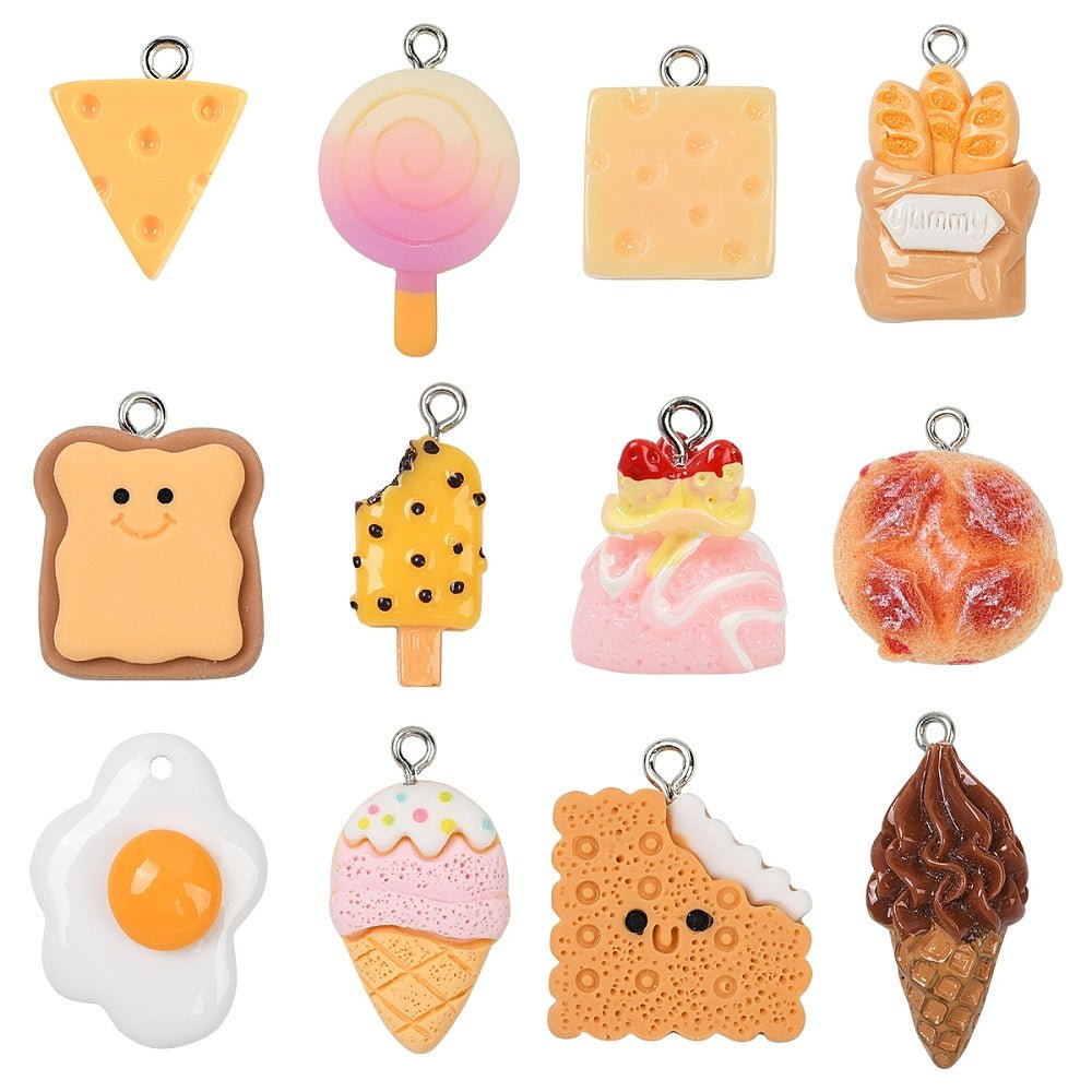 Resin Mad Vedhæng – Farve Mix (4,5 - 22mm) 24 stk - Uniq Perler - 117474